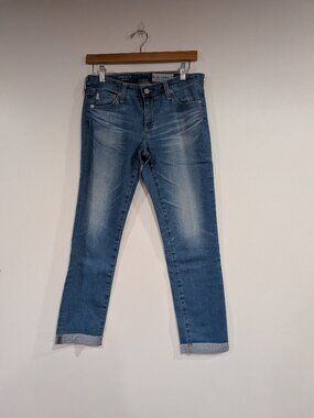 ag Adriano Goldschmied Stilt Roll-Up Faded Cigarette Jeans Blue Size 27